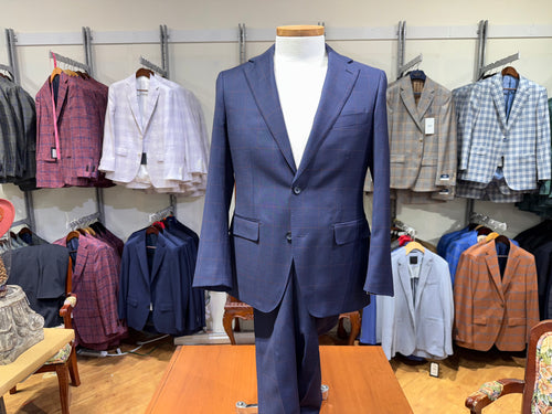 Jad Brothers Suit - Navy Windowpane